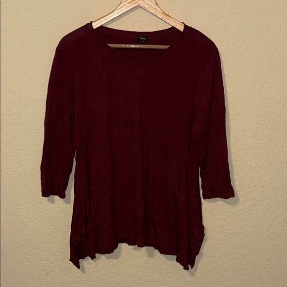Shana Deep Red Burgundy Yoga Hippie Boho Tunic Top size small - Thumbnail 5