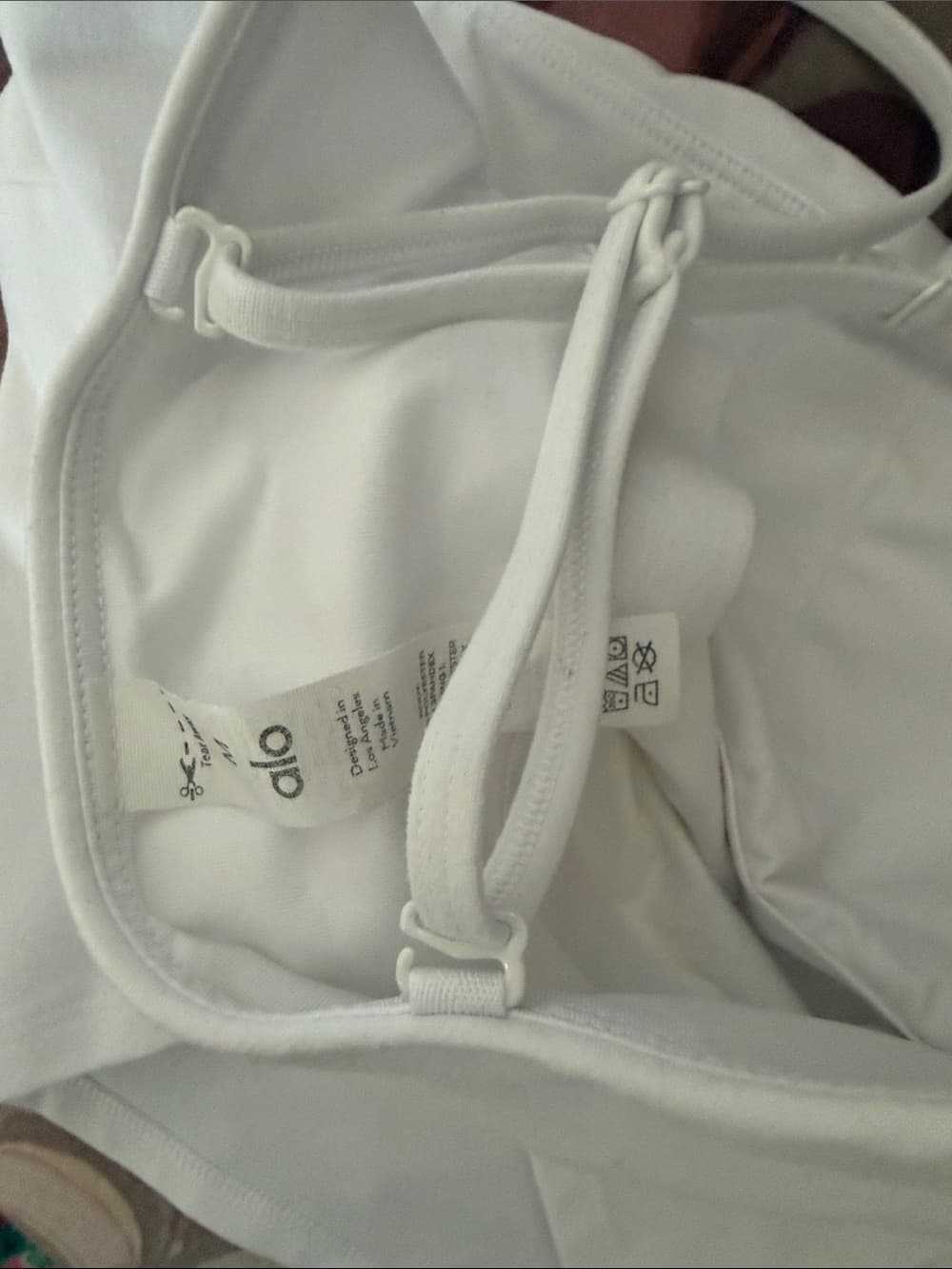 Alo White Strappy Sports Bralette top medium - Thumbnail 2