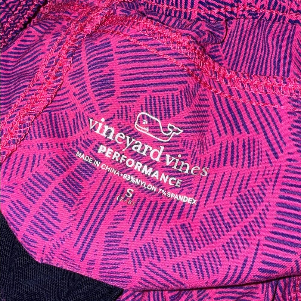 Vineyard Vines Girls Pink and Navy Athletic Shorts - Thumbnail 2