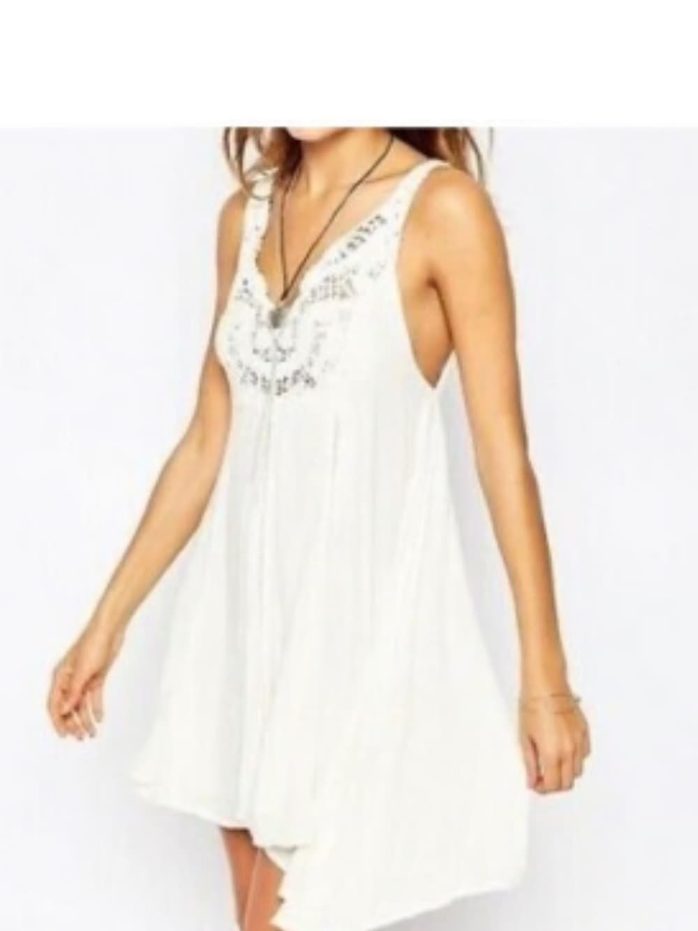O'Neill x Anna Sui White Crochet Trim Sundress xl - Thumbnail 5