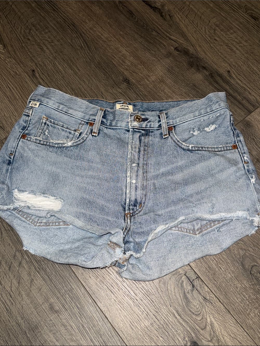 Citizens Of Humanity Light Blue Distressed Denim Shorts size 29 - Thumbnail 5