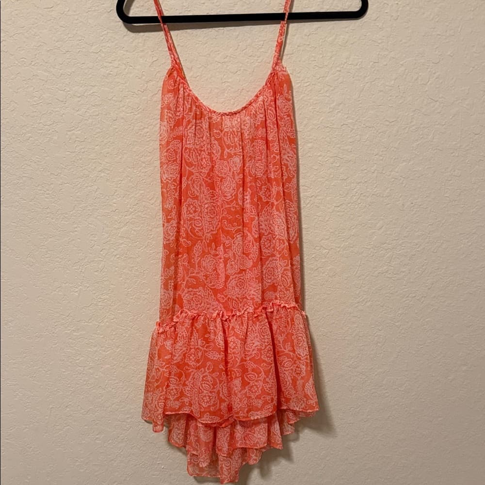 Misa Los Angeles Coral Paisley Ruffle Hem Sundress size xs - Thumbnail 4