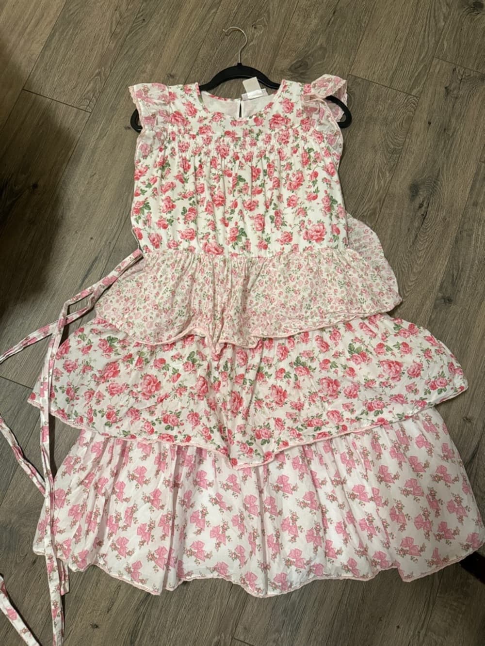 American Girl Loveshackfancy Floral Dress in Pink and Green 16 - Thumbnail 4