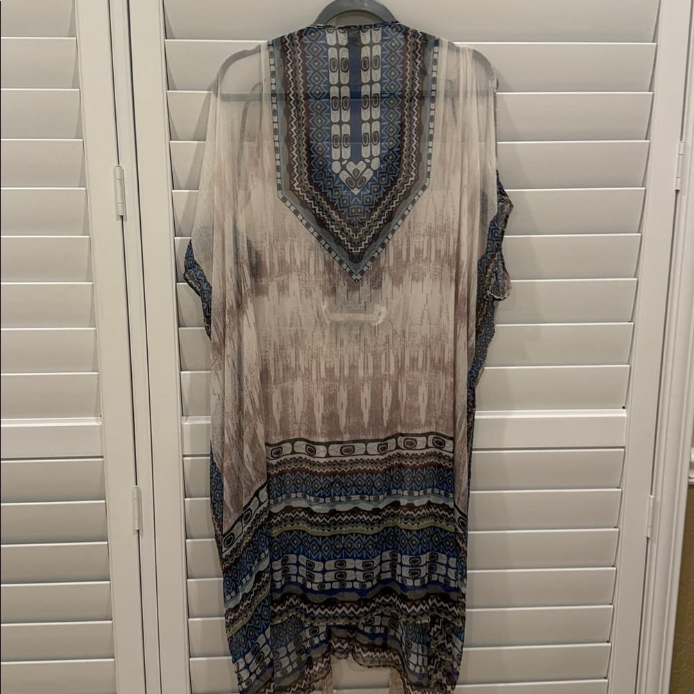 Da-Nang Patterned Sheer Kaftan 100% silk - Thumbnail 2