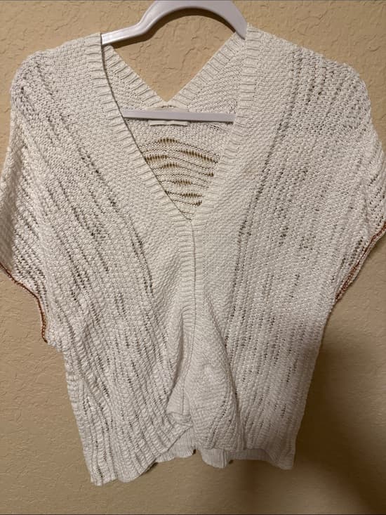 sita murt Cream Knit Women's Top - Thumbnail 6
