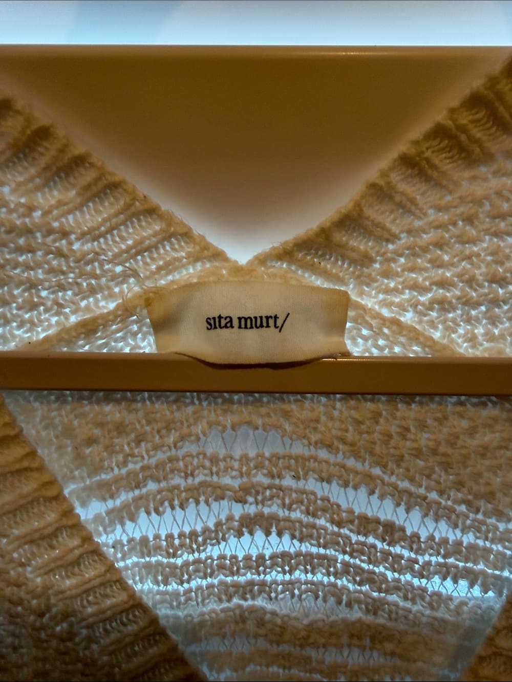 sita murt Cream Knit Women's Top - Thumbnail 2
