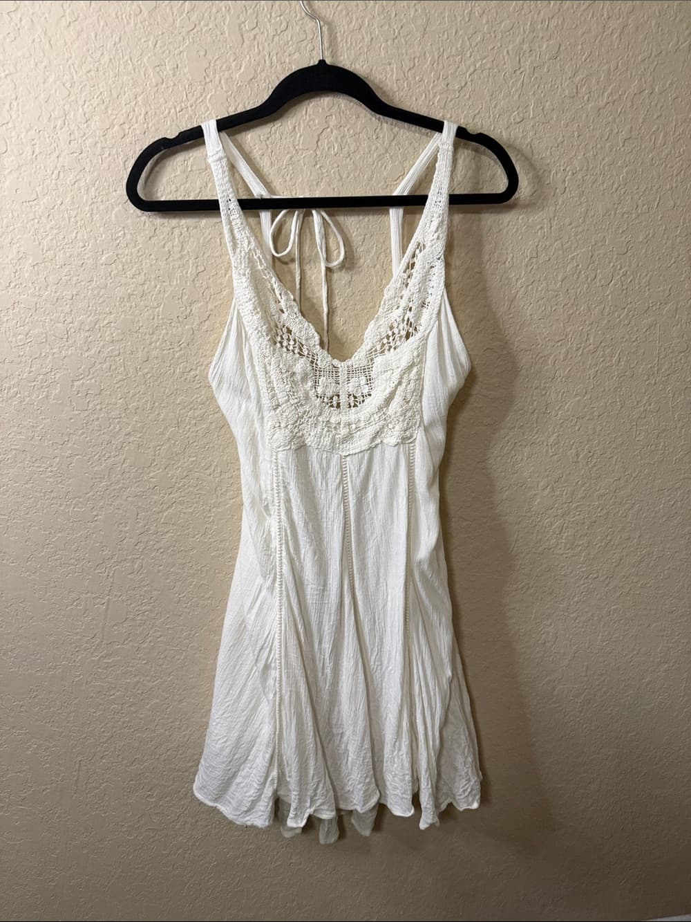 O'Neill x Anna Sui White Crochet Trim Sundress xl