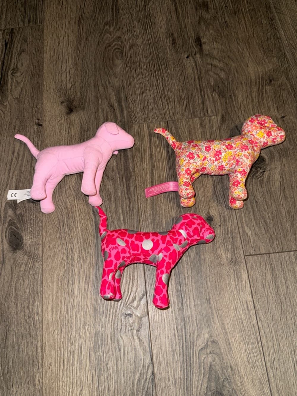 PINK Mini Dog Plush Trio - Floral & Solid Pink - Thumbnail 2