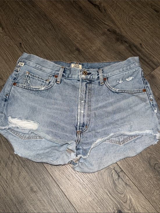 Citizens Of Humanity Light Blue Distressed Denim Shorts size 29 - Thumbnail 6