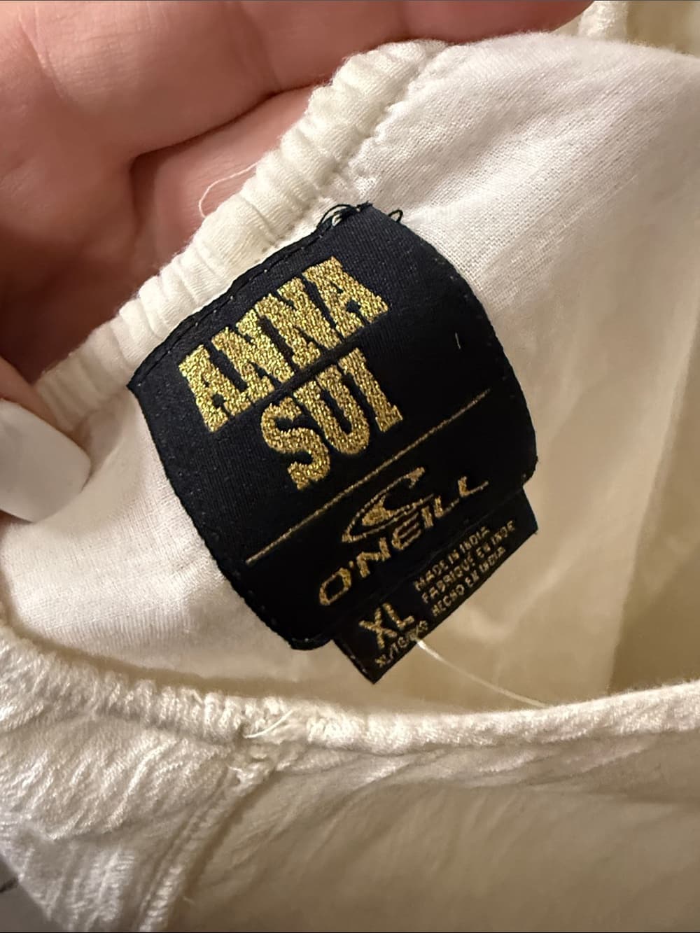 O'Neill x Anna Sui White Crochet Trim Sundress xl - Thumbnail 4