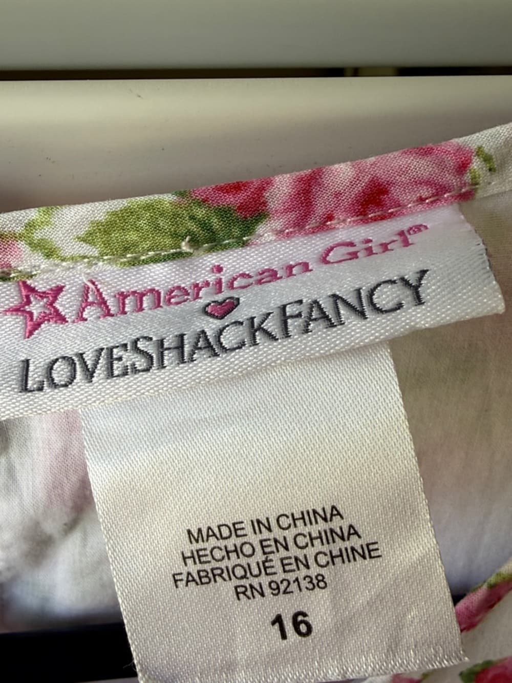 American Girl Loveshackfancy Floral Dress in Pink and Green 16 - Thumbnail 2