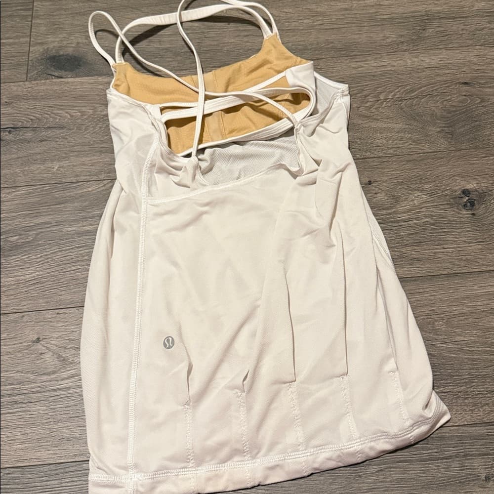 Lululemon Women's Cream Strappy Tank Top 2 - Thumbnail 2