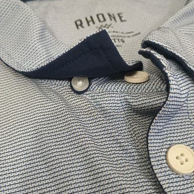 Rhone Golf Polo Mens 2XL Blue Stripe Commuter Athletic Performance Stretch Shirt - Thumbnail 5