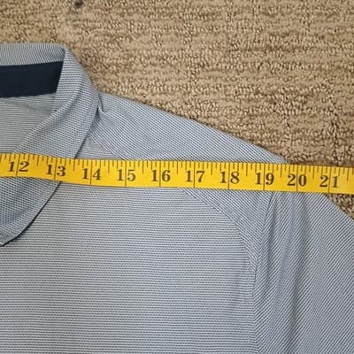 Rhone Golf Polo Mens 2XL Blue Stripe Commuter Athletic Performance Stretch Shirt - Thumbnail 9