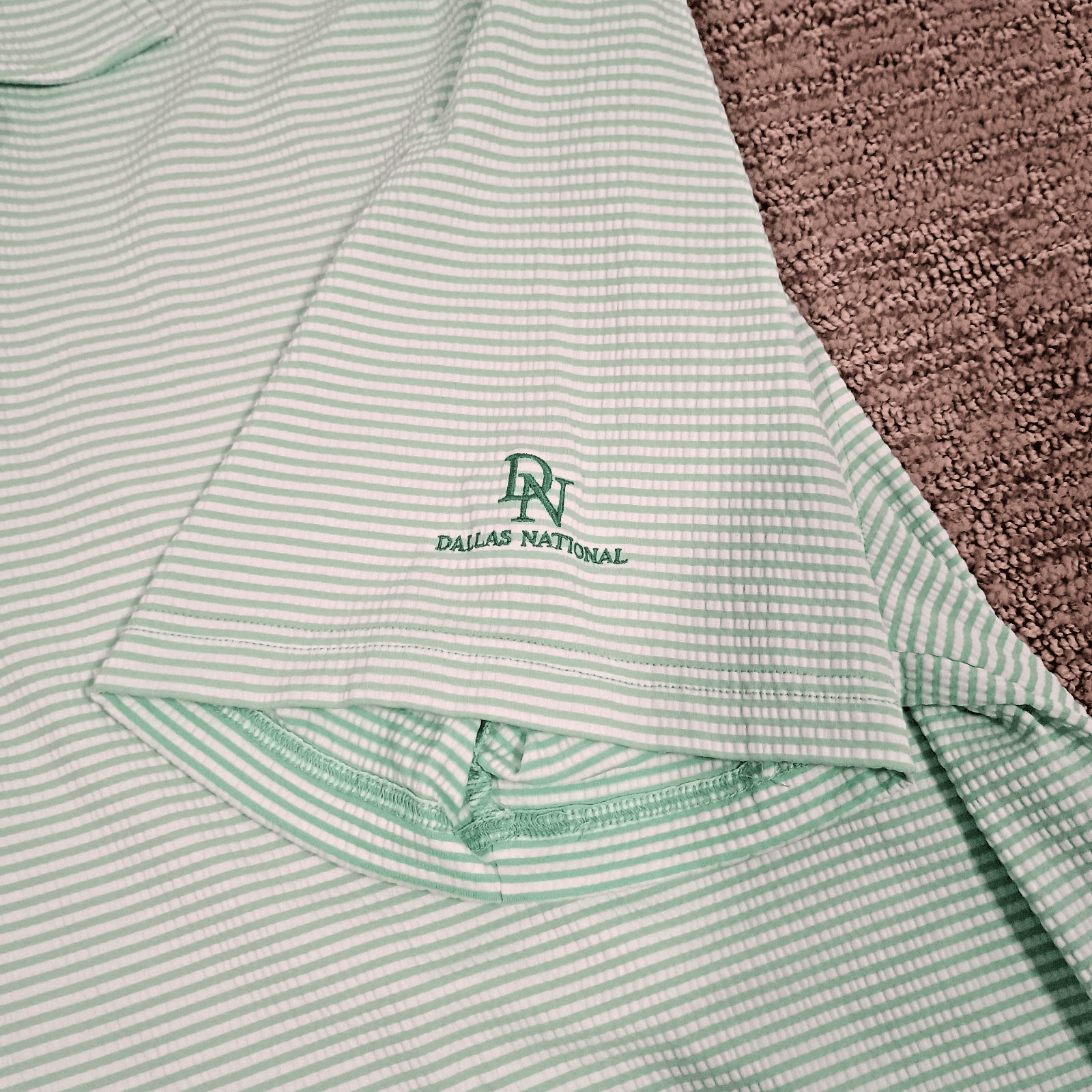 Donald Ross Sportswear Golf Polo Shirt Men's XXL Green Striped Dallas National - Thumbnail 3