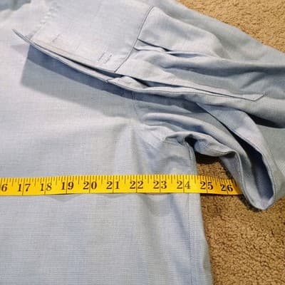 Charles Tyrwhitt Dress Shirt Size 17/35 Sky Polished Premium Sleek French Cuff - Thumbnail 4
