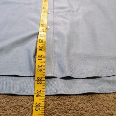 Charles Tyrwhitt Dress Shirt Size 17/35 Sky Polished Premium Sleek French Cuff - Thumbnail 6