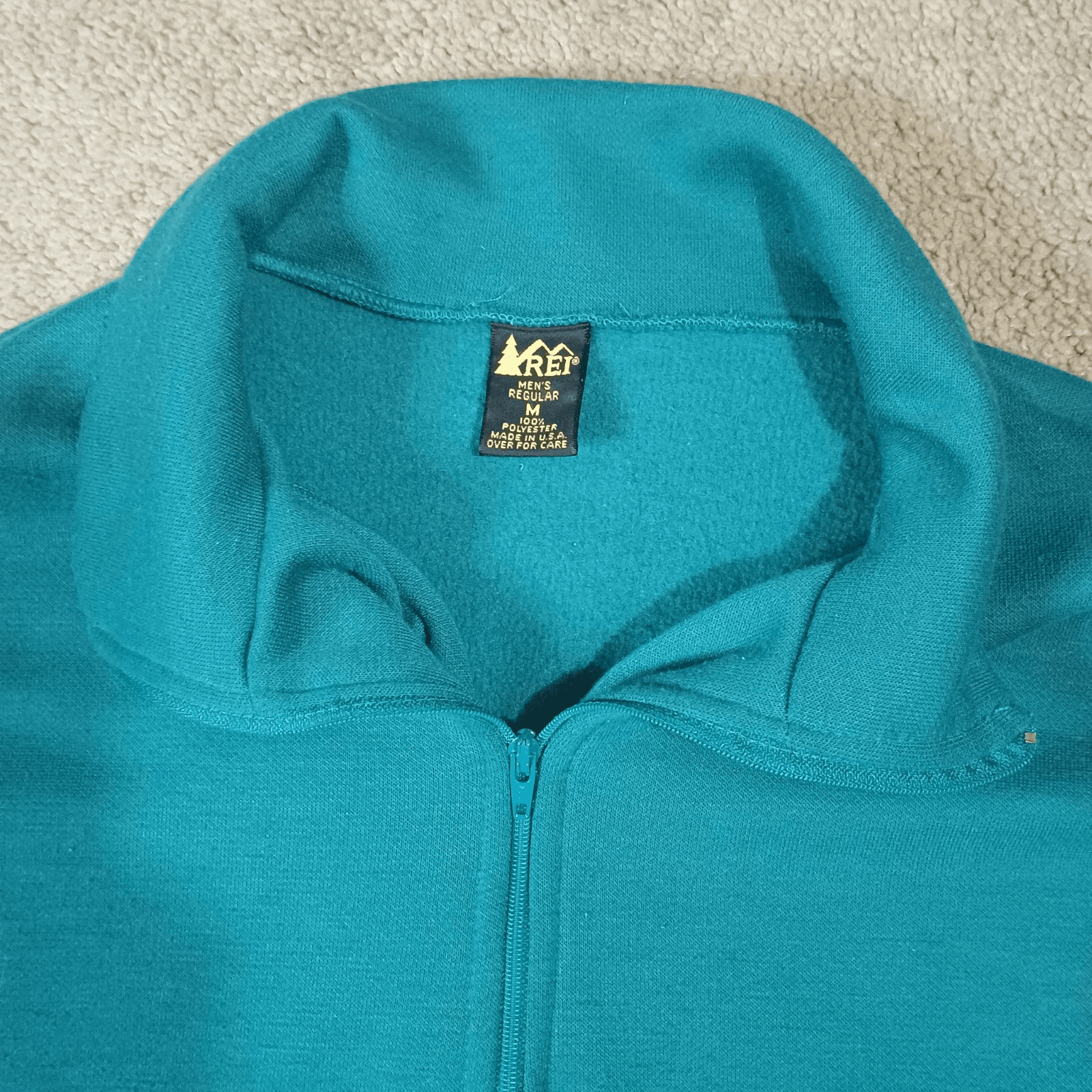 REI Pullover Shirt‎ Mens Medium Quarter Zip Lightweight Blue VintageMade in USA - Thumbnail 2