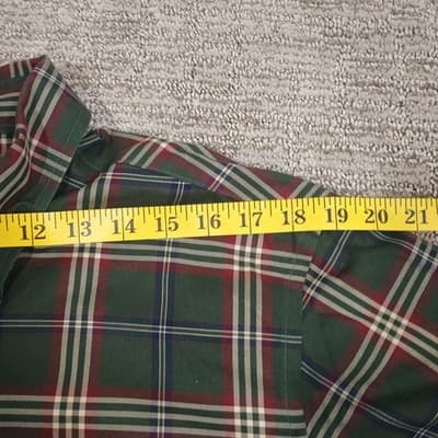 Brooks Brothers Shirt Mens XL Green Plaid Madison Fit Non Iron Friday Shirt - Thumbnail 3