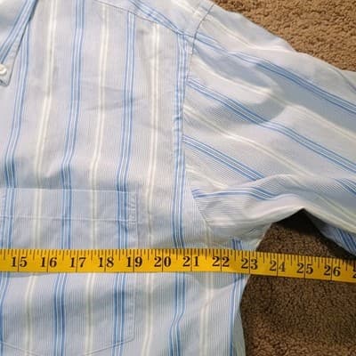 Toscano 120 Ply Dress Shirt Mens Large Pinstripe Polished Luxury Sharp Sleek - Thumbnail 4