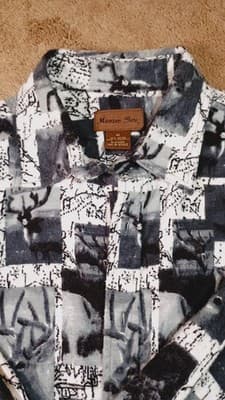 Marino Bay Thick Flannel Shirts Men Size Medium Game Print 100% Cotton VTG - Thumbnail 3