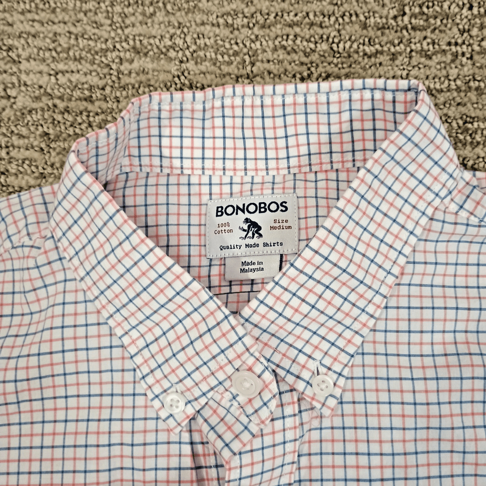 Bonobos Shirt Mens Medium Everyday Model Window Check Button Down Causal Shirt - Thumbnail 2