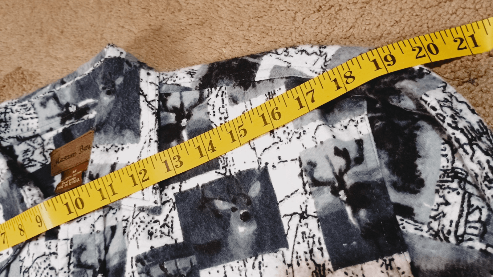 Marino Bay Thick Flannel Shirts Men Size Medium Game Print 100% Cotton VTG - Thumbnail 11
