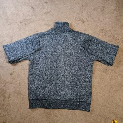 YeoKou Sweater Jacket Mens Large Gray Cashmere Wool Fleece Lined Cardigan Knit - Thumbnail 3