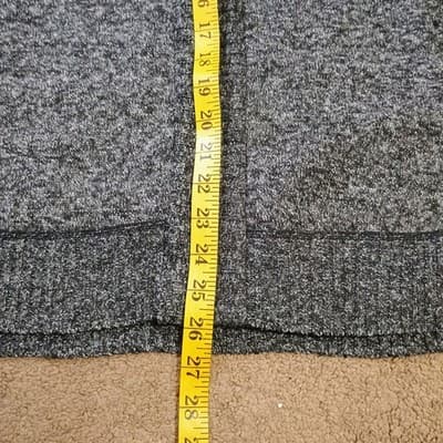 YeoKou Sweater Jacket Mens Large Gray Cashmere Wool Fleece Lined Cardigan Knit - Thumbnail 6