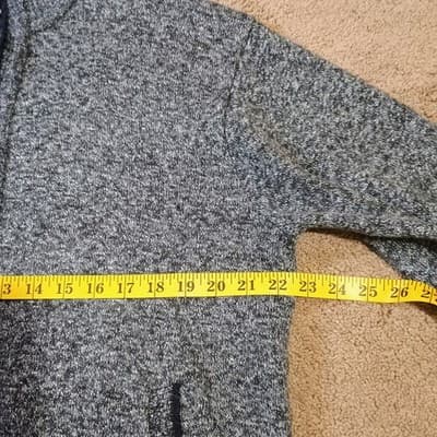 YeoKou Sweater Jacket Mens Large Gray Cashmere Wool Fleece Lined Cardigan Knit - Thumbnail 5