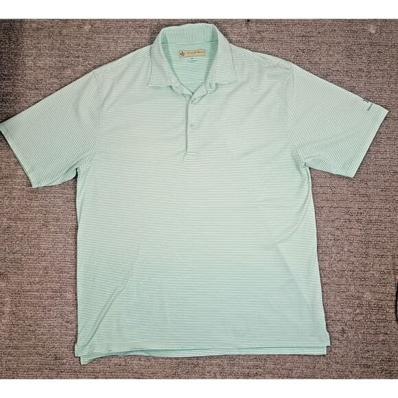 Donald Ross Sportswear Polo Men's XXL Green Striped Dallas National - Thumbnail 8