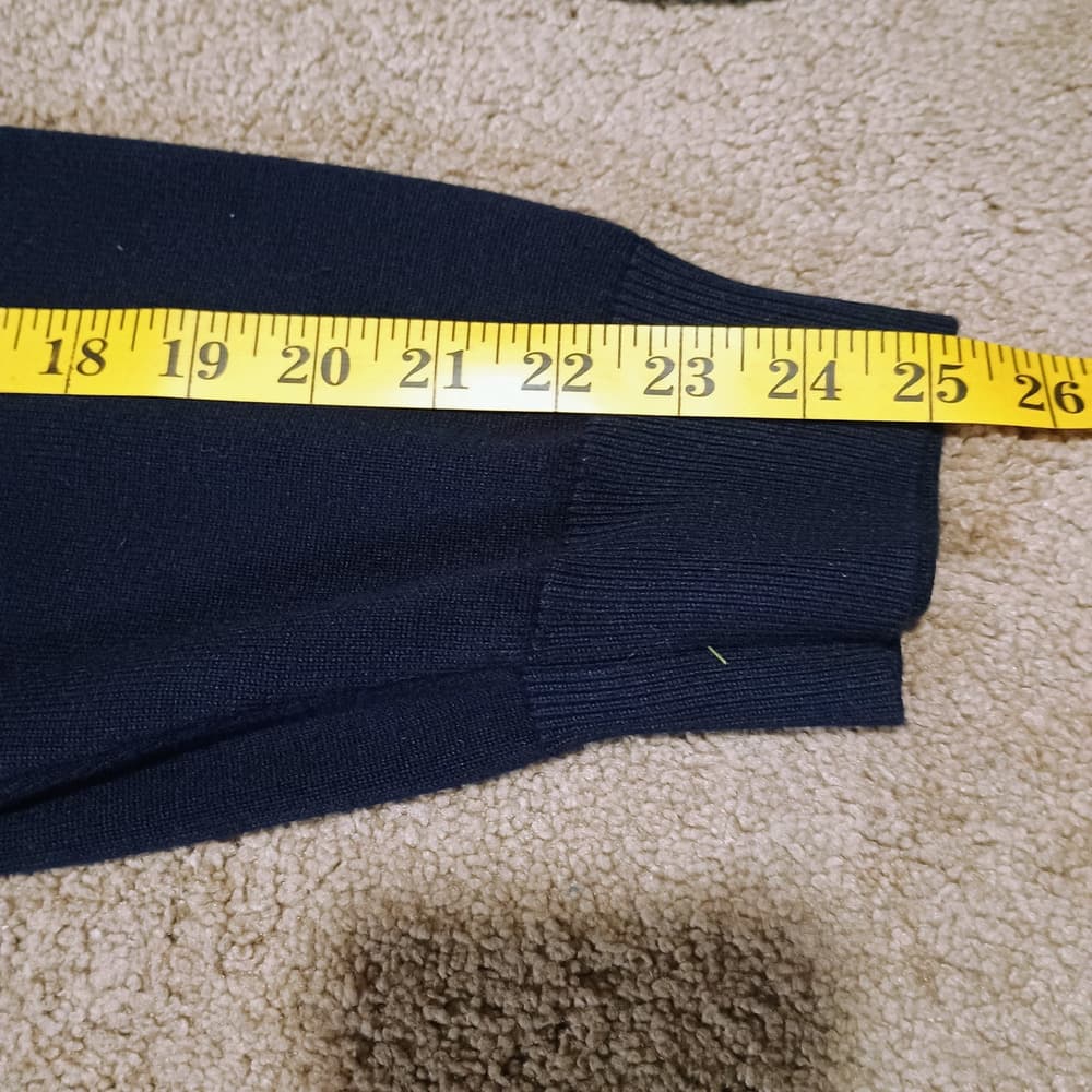PJ PAUL JONES Mens 2XL Pullover Sweater with Quarter Zip Sharp Blue Pattern - Thumbnail 4