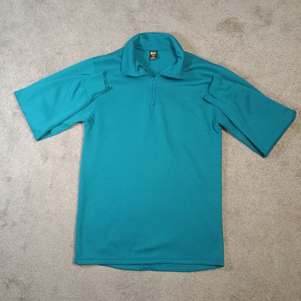 Vintage REI Quarter Zip Lightweight Blue Pullover Shirt‎ Mens Medium Made in USA - Thumbnail 9