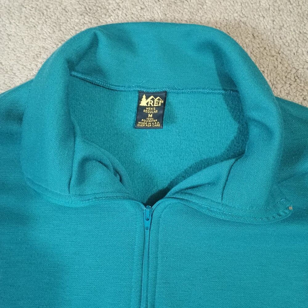 Vintage REI Quarter Zip Lightweight Blue Pullover Shirt Mens Medium Made in USA