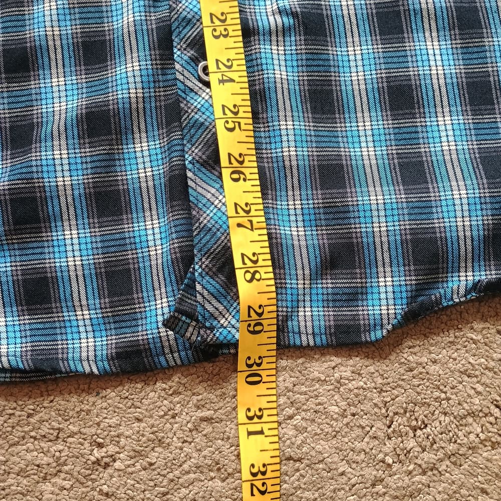 Merrell Plaid Flannel Shirt Medium Blue Long Sleeve Hiking Outdoor - Thumbnail 7