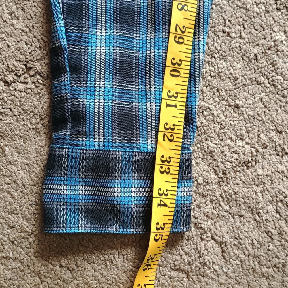 Merrell Plaid Flannel Shirt Medium Blue Long Sleeve Hiking Outdoor - Thumbnail 8