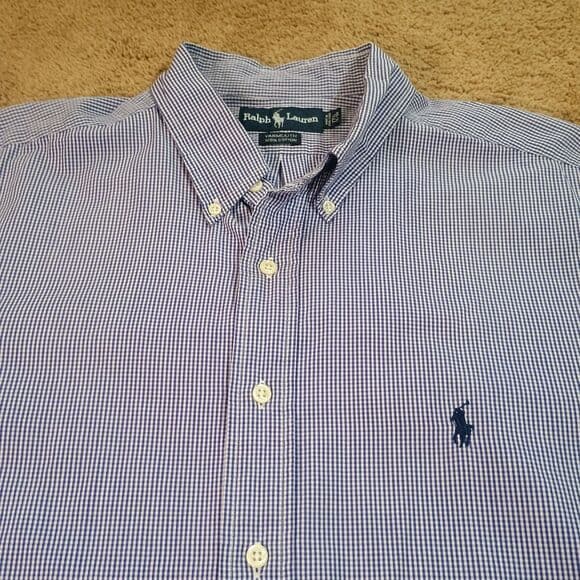 Ralph Lauren Shirt Men XL Button Down Shirt Yarmouth Fit Preppy Gingham Pattern - Thumbnail 9