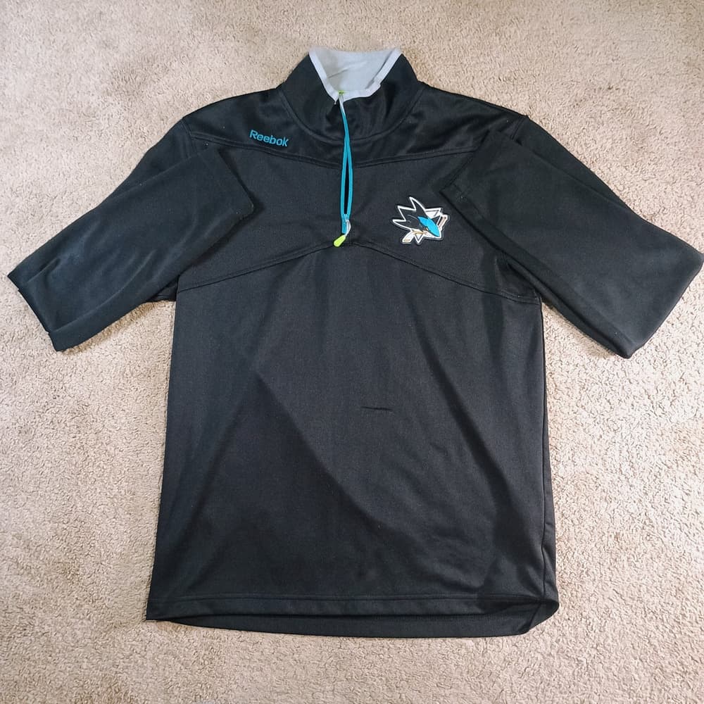 San Jose Sharks Reebok Center Ice Collection Pullover Shirt Black Men's S - Thumbnail 11