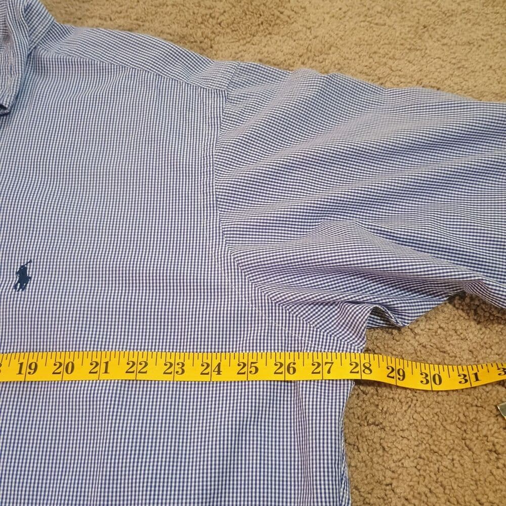 Ralph Lauren Shirt Men XL Button Down Shirt Yarmouth Fit Preppy Gingham Pattern - Thumbnail 4