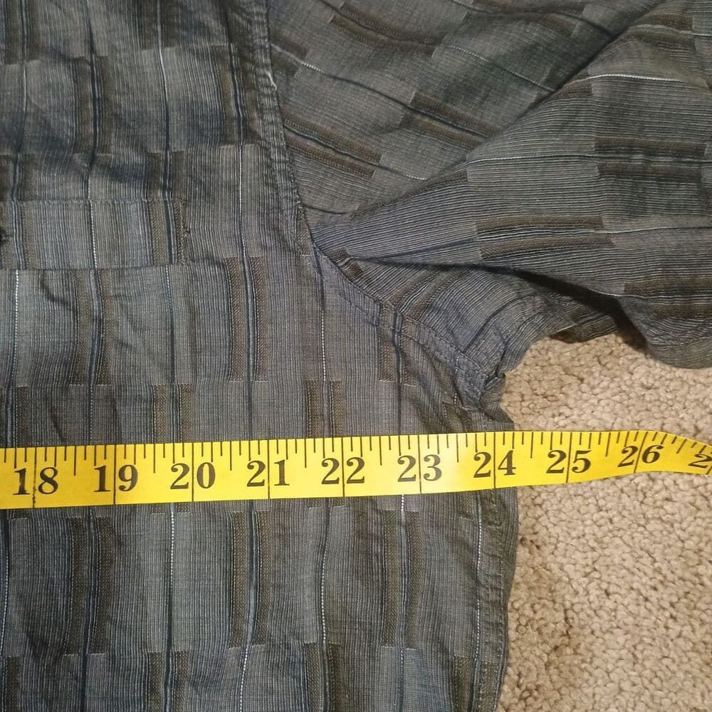 Lazo Dress Shirt Mens XL Made in Italy Gray Grid Plaid Business Casual - Thumbnail 6