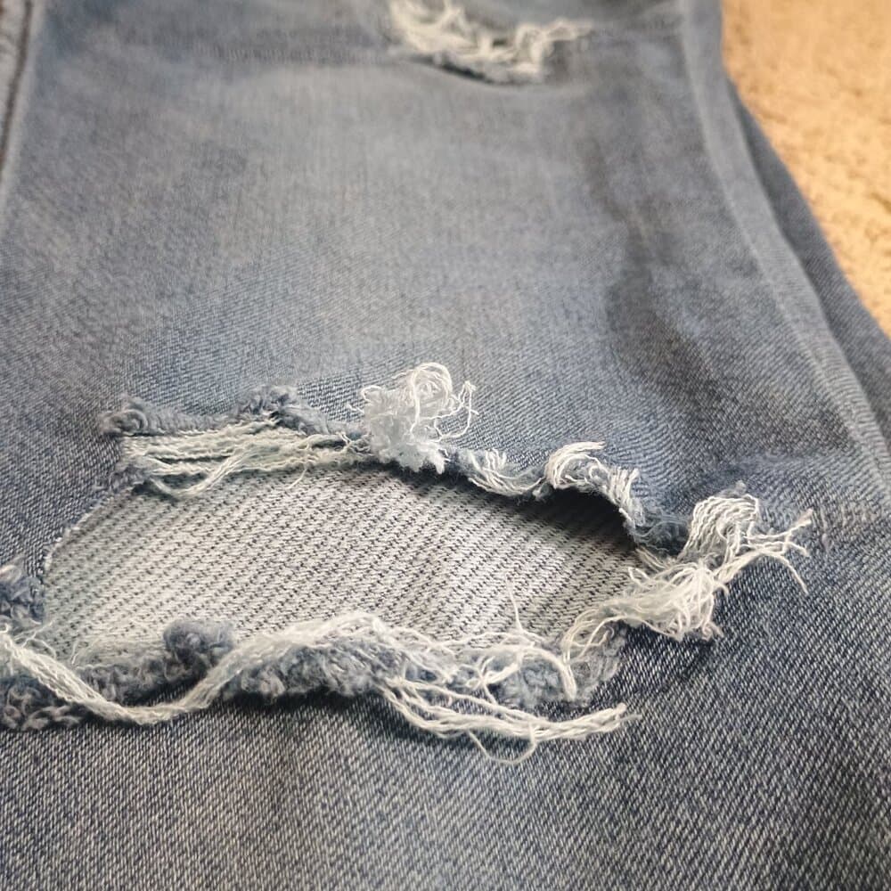 Abercrombie Kids Girls 15/16 Skinny Jeans Medium Dark Wash, Minor Distressed - Thumbnail 9