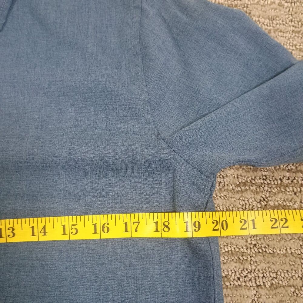 New Tom Baine Stretch Performance Shirt Mens 14 -141/2 Slim Fit Blue - Thumbnail 5