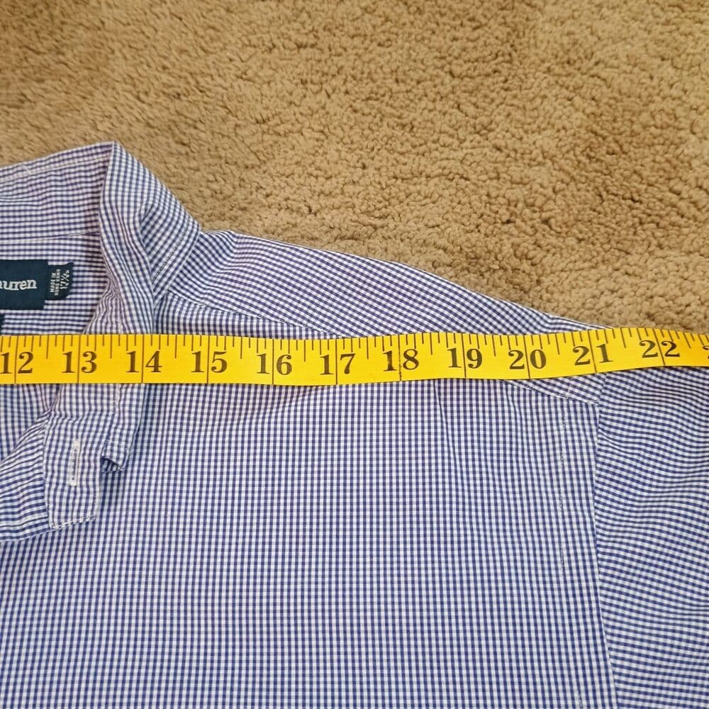 Ralph Lauren Shirt Men XL Button Down Shirt Yarmouth Fit Preppy Gingham Pattern - Thumbnail 3