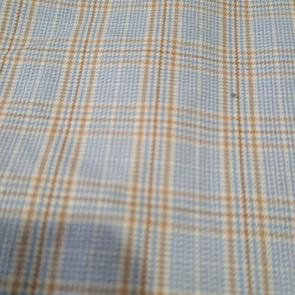 David Donahue Dress Shirt 17 34/35 100% Cotton Blue Window Check Buttonup Shirt - Thumbnail 4