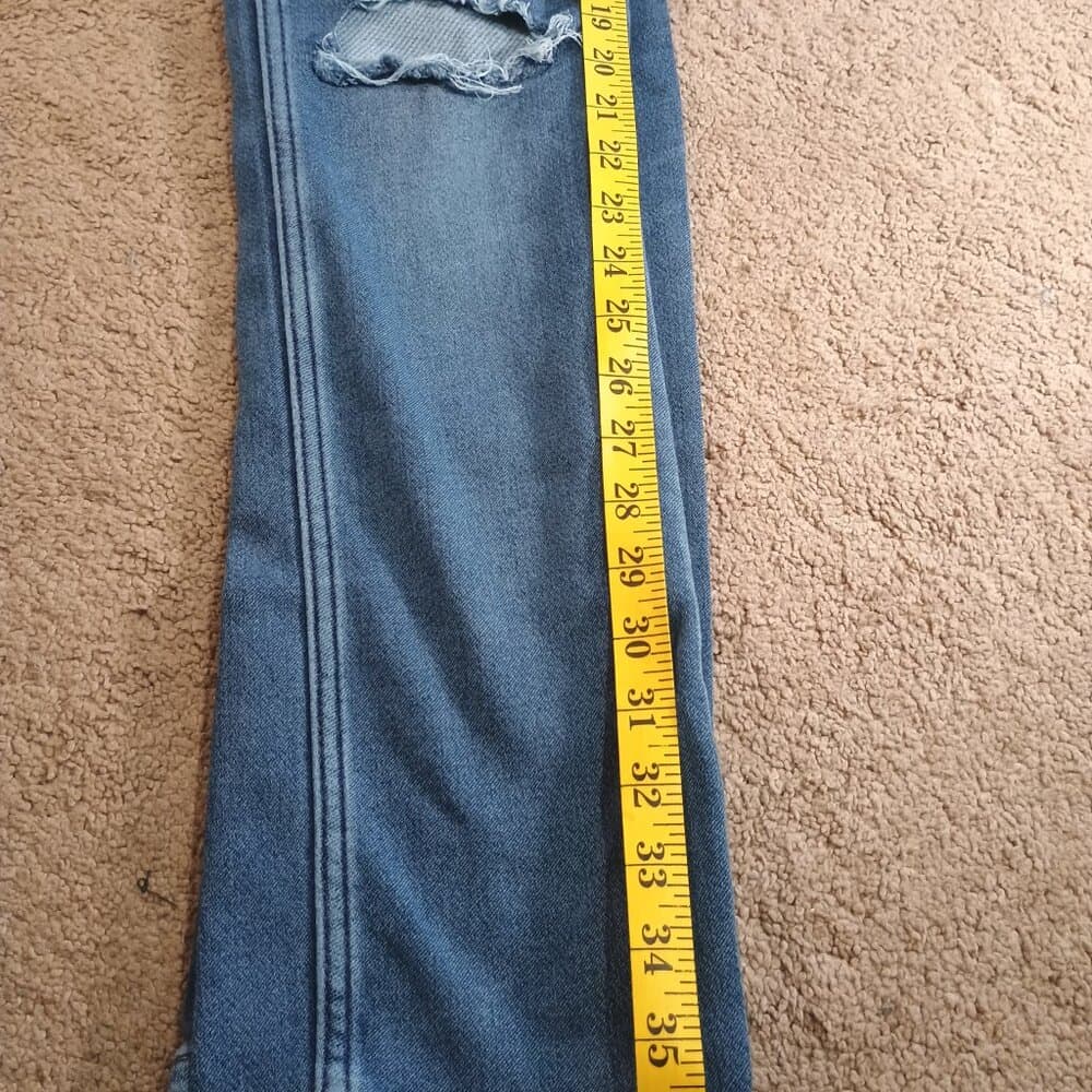 Abercrombie Kids Girls 15/16 Skinny Jeans Medium Dark Wash, Minor Distressed - Thumbnail 8