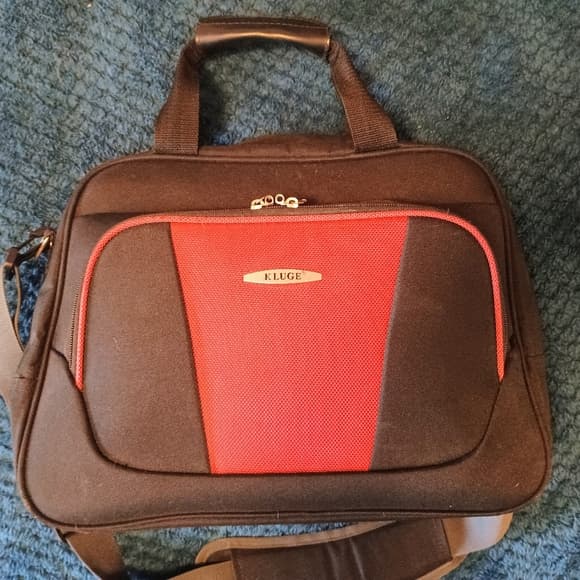 Kluge Men's Black and Red Carry-On Bag - Thumbnail 4