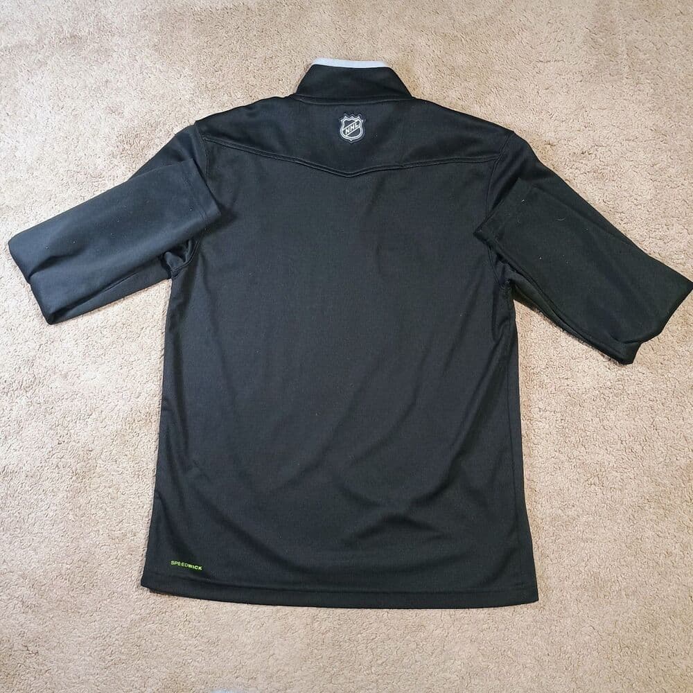 San Jose Sharks Pullover Shirt Black Mens Small Reebok Center Ice Collection - Thumbnail 9