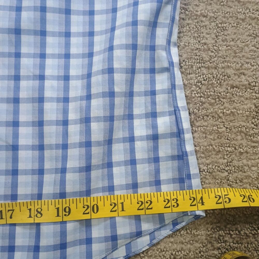 UNTUCKit Cataldi Slim Fit Wrinkle Free Shirt Men's XXL Blue Check Plaid - Thumbnail 7