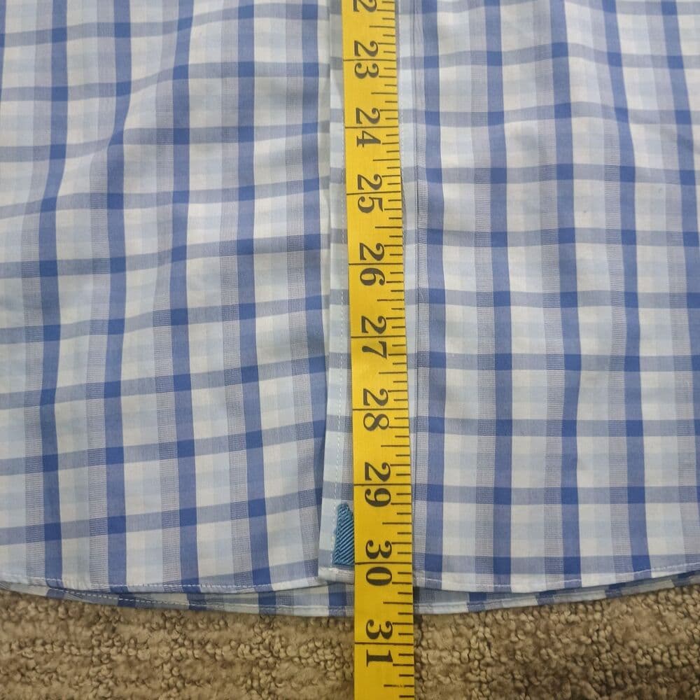 UNTUCKit Cataldi Slim Fit Wrinkle Free Shirt Men's XXL Blue Check Plaid - Thumbnail 6
