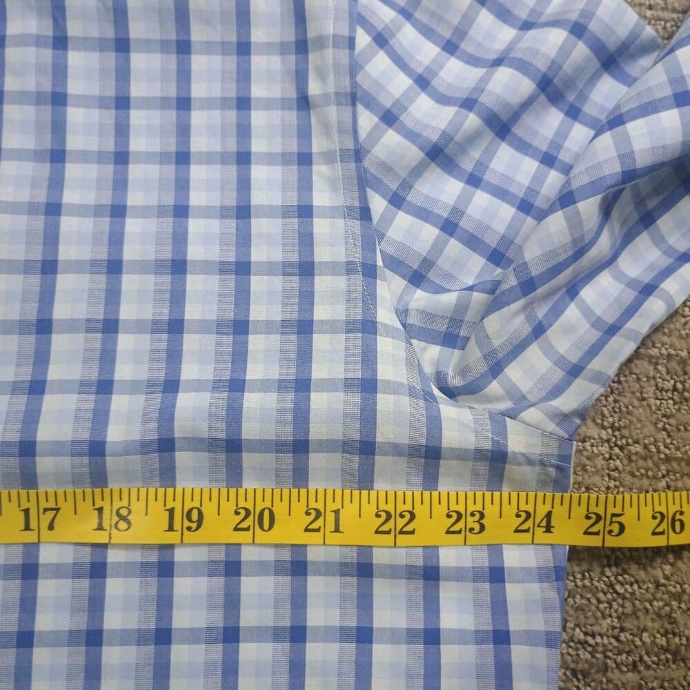 UNTUCKit Cataldi Slim Fit Wrinkle Free Shirt Men's XXL Blue Check Plaid - Thumbnail 5